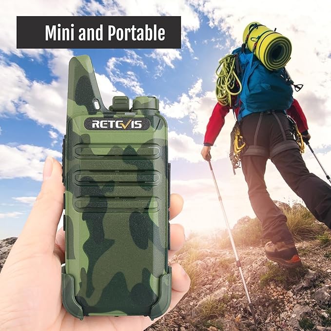 Retevis RT22 Walkie Talkies Rechargeable, Voice Activated, Emergency Alarm, Outdoor Cruise Ship ATV