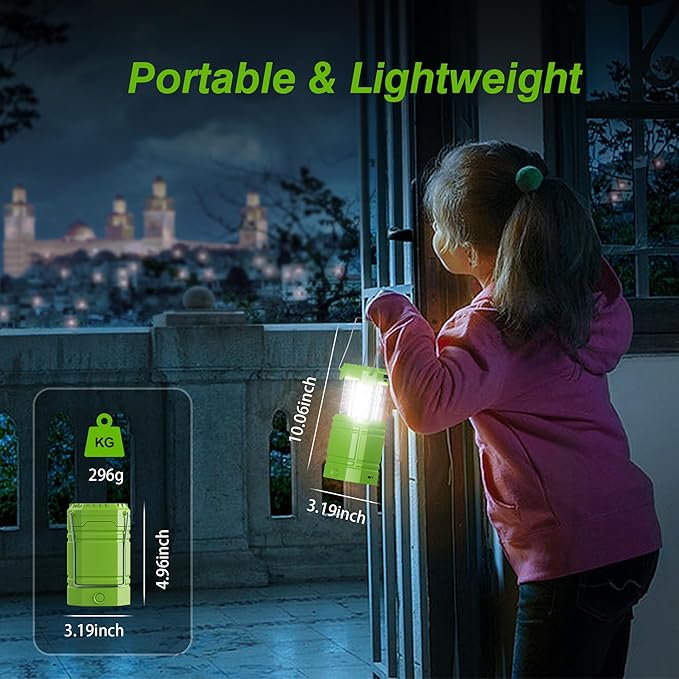3000mAh Large Capacity Hand Crank Solar Camping Lantern, Portable Ultra Bright LED Torch, 23-26