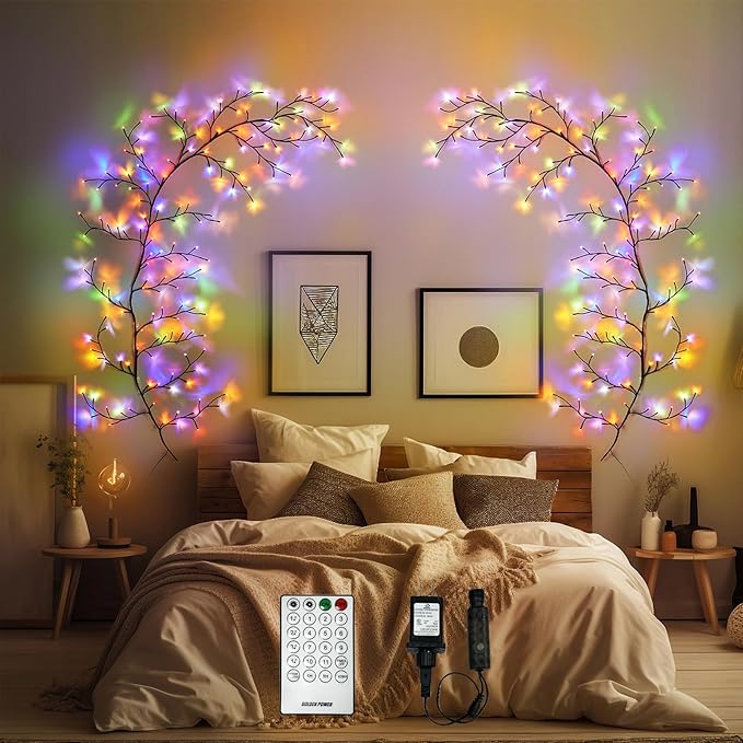 Enchanted Willow Vine Lights for Home Decor with 160LEDs, 8.2FT Voice-Activated Wall Decoration