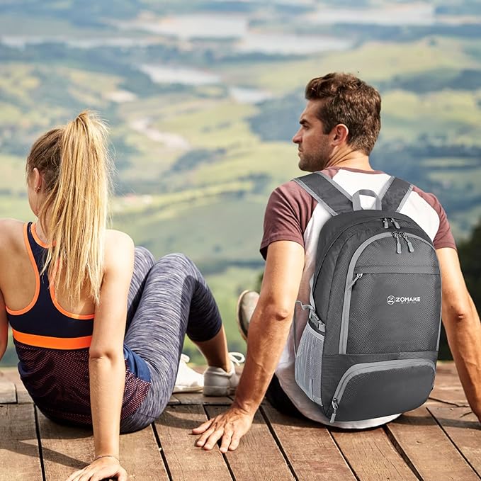 ZOMAKE Lightweight Packable Backpack 30L, Foldable Hiking Backpacks Water Resistant Compact Folding