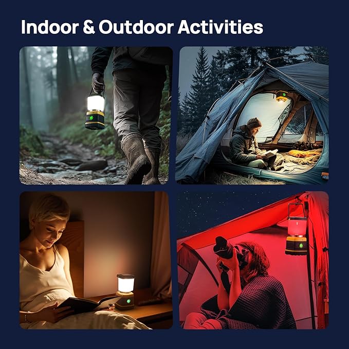 LED Camping Lantern, Consciot C02 USB-C Rechargeable Camping Lights, 1500LM, 5 Light Modes, Up to