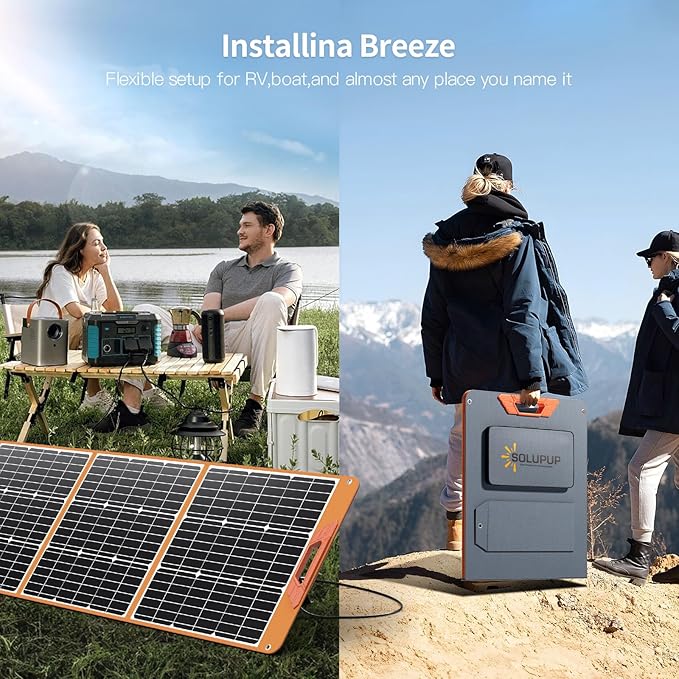 200 Watt Portable Solar Panel for Power Station Generator, 19.8V IP65 Waterproof 4 Kickstands