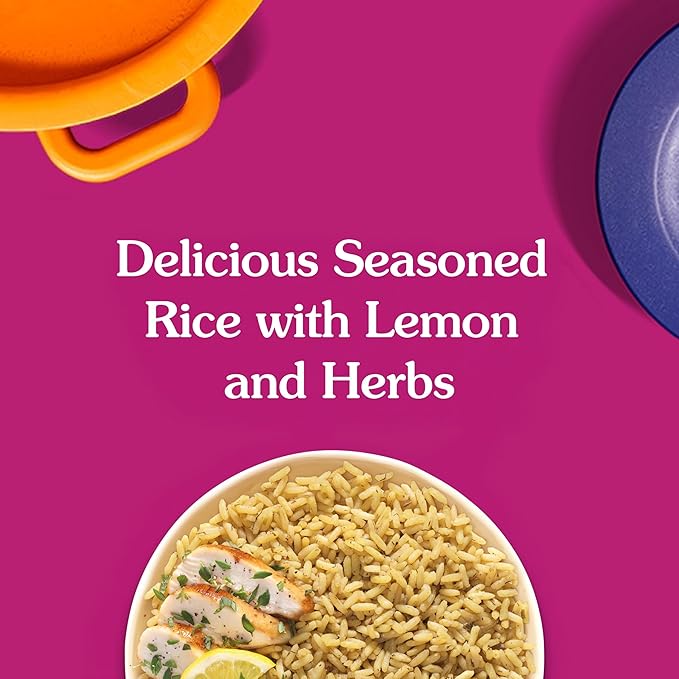 BEN'S ORIGINAL READY RICE??Lemon and Herb Flavored Rice, Easy Dinner Side, 8.5 oz Pouch (Pack of 12)