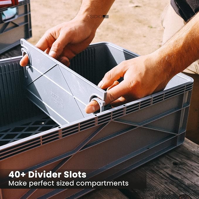 SIDIO CRATE Starter Pack - Two Full Size and One Half Size SidioCrate, Stackable Outdoor Organizer