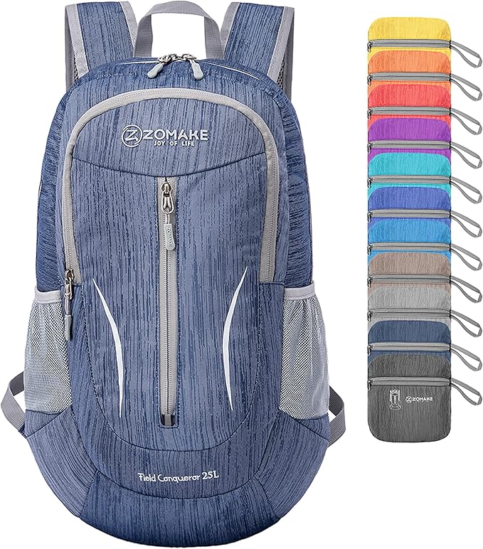 ZOMAKE 25L Ultra Lightweight Packable Backpack, Foldable Hiking Backpacks Water Resistant Small
