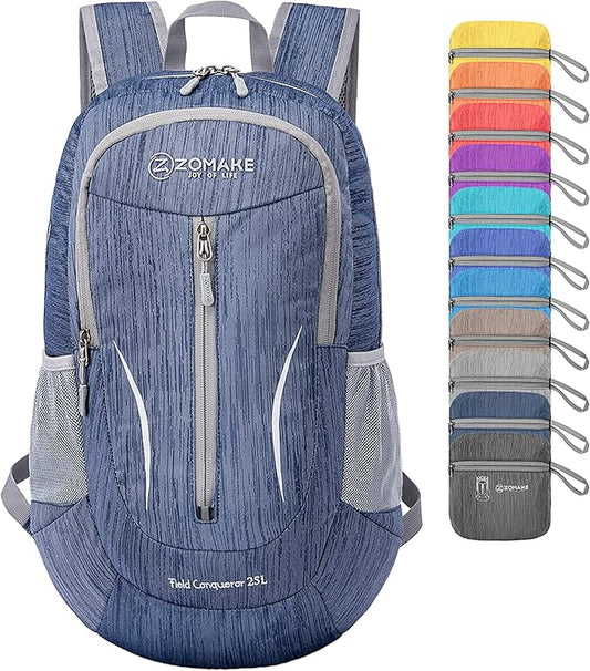 ZOMAKE 25L Ultra Lightweight Packable Backpack, Foldable Hiking Backpacks Water Resistant Small