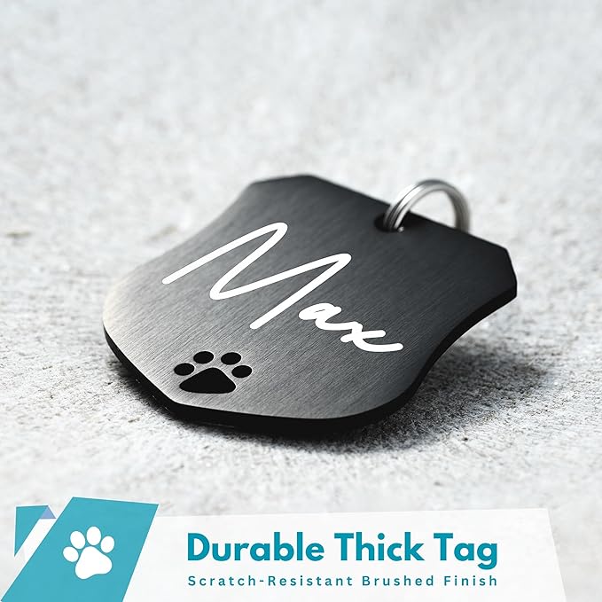 Ultra Joys Dog Tags Personalized for Pets - Hollow Paw Custom Pet ID Tag - Engraved Dog Tag for