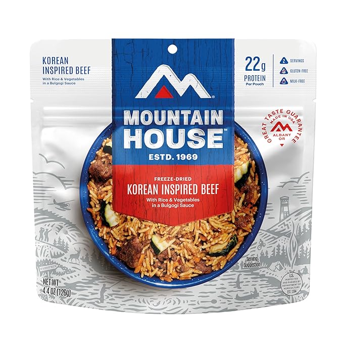 Mountain House GlutenFree Korean Inspired Beef FreezeDried Food for Camping, 12 Servings, 30Year