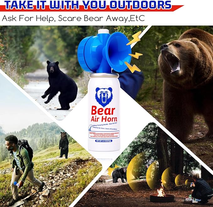 1.4oz Bear Horn for Self Defense, 123dB Loud Mini Air Horn, Audible Up to 1/2 Mile, Safety Air Horn