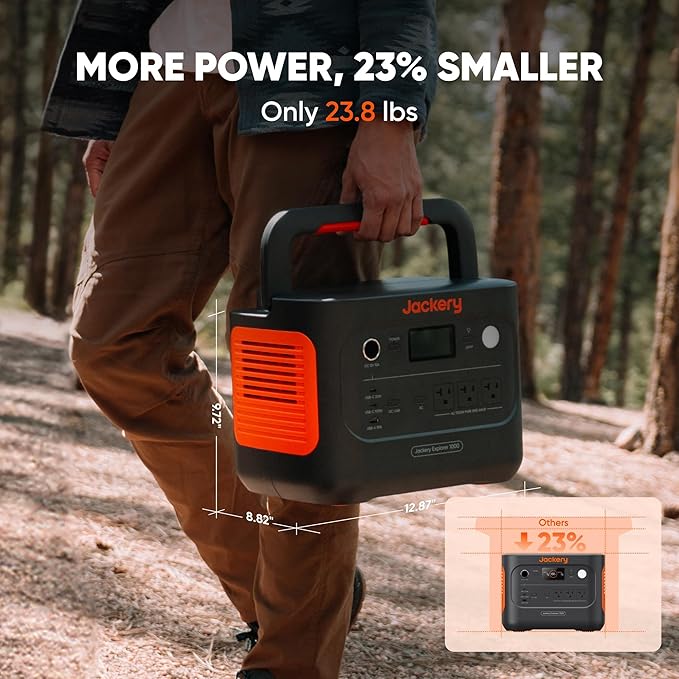 Jackery Explorer 1000 v2 Portable Power Station and Carrying Bag, 1070Wh LiFePO4 Battery,1500W