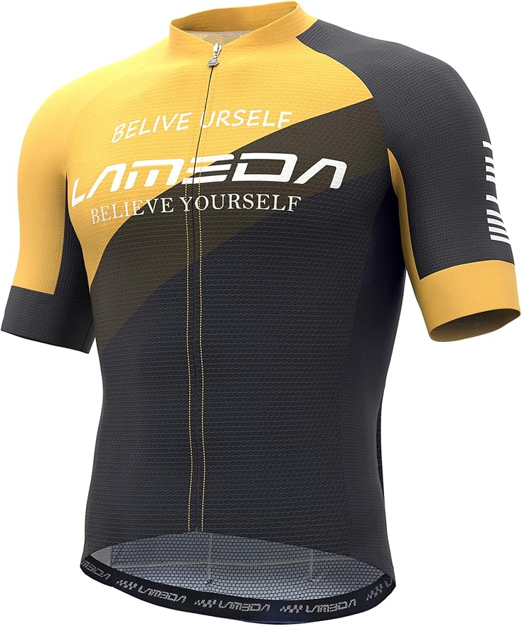 LAMEDA Men's Cycling Jersey Breathable Lightweight Bike Jersey Short Sleeve Quick Dry Moisture