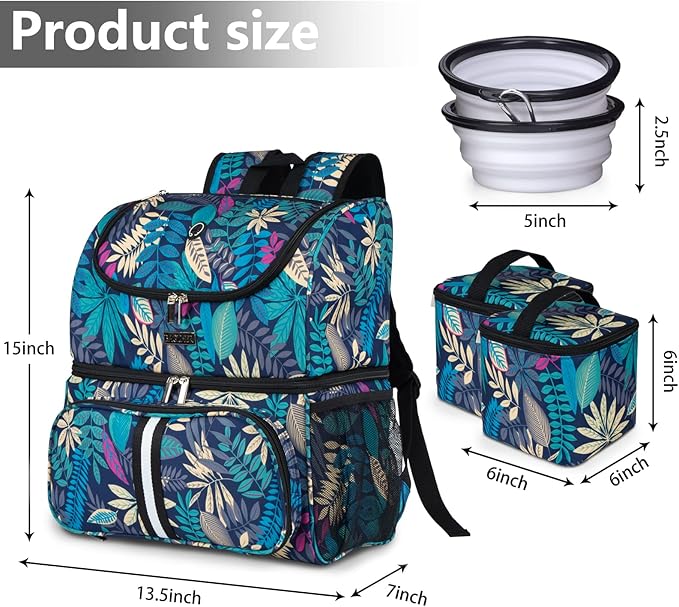 BAGLHER Pet Travel Bag, Double-Layer Pet Supplies Backpack (for All Pet Travel Supplies), Pet