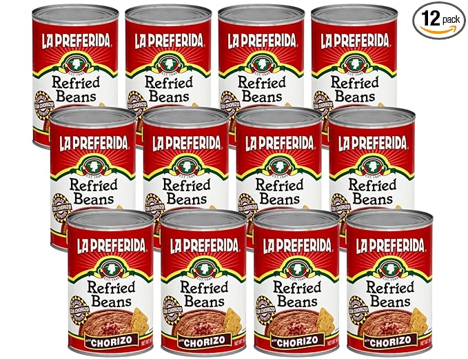 La Preferida Chorizo Refried Beans Heat & Serve for an Instant Side Dish or Add to Enchiladas