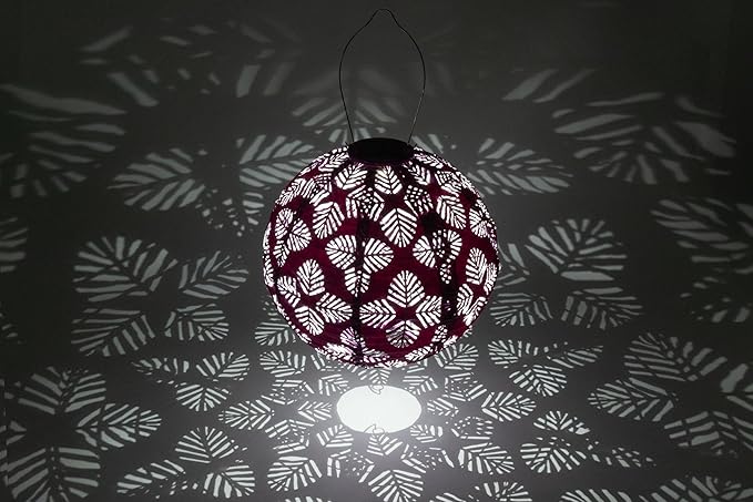 Allsop Soji Stella - Brights Geo Palm - 12" Outdoor Solar Lantern - Violet