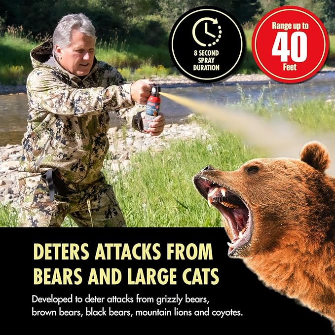 Counter Assault Bear Spray - Bears, Mountain Lions, Coyotes - Long-Range 40ft Distance - Pepper
