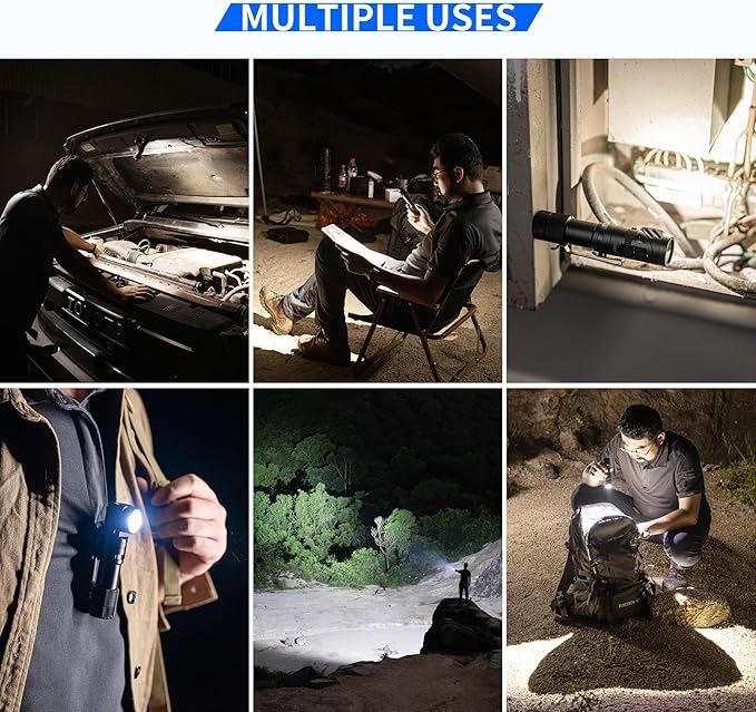 WUBEN L1 Rechargeable Flashlight High Lumens, 2000 Lumen Bright Tactical Flashlight, Dual Light