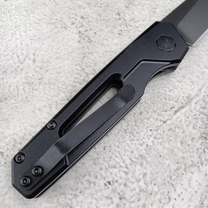 Push Button Lock Knife, Tactical Speedsafe Assisted EDC Folding Knife, Black Stonewashed Reverse