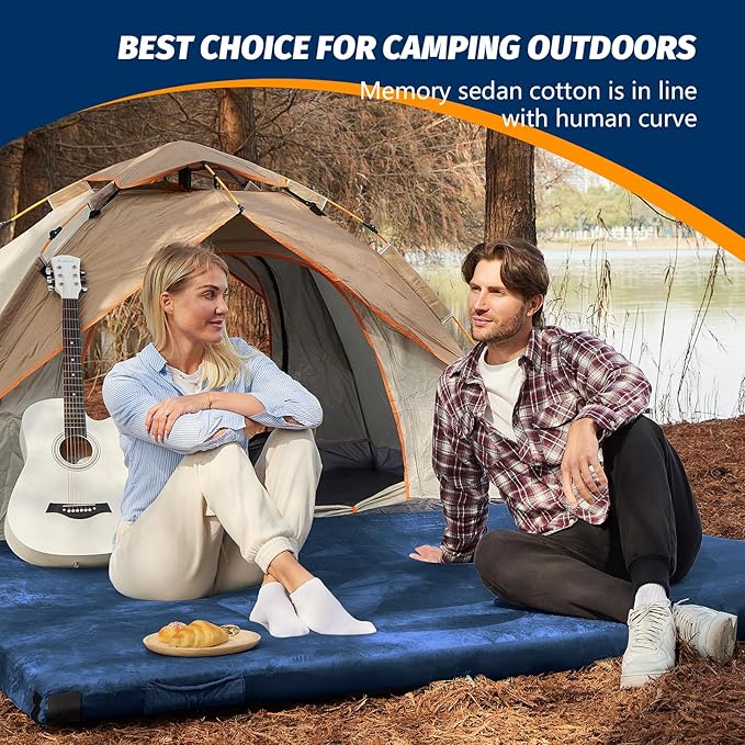 CYMULA CertiPUR-US Memory Foam Camping Mattress Pad, Portable Foam Sleeping Pad for Camping, Roll