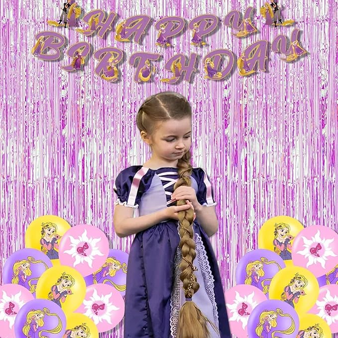 BRAVESHINE Clear Purple Party Decorations Iridescent Foil Curtain - 2 Pack 3.2 x 6.5 ft Holographic