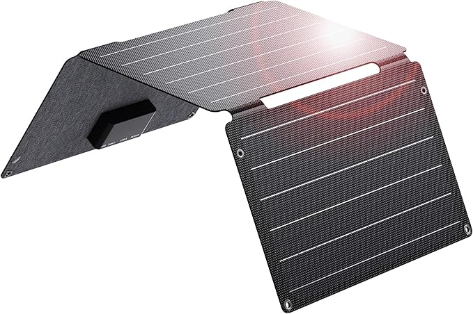 BigBlue 30W Solar Panel Charger with Fast Charging USB-A, USB-C and DC Ports, IP68 Waterproof
