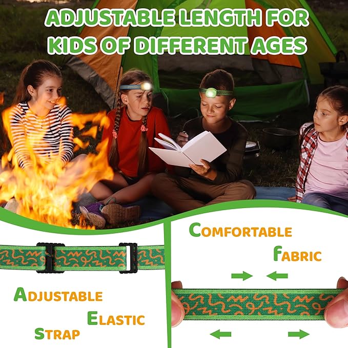 EverBrite LED Headlamp Rechargeable Kids Headlamp with RGB Mode and Adjustable Headband, 3 Modes