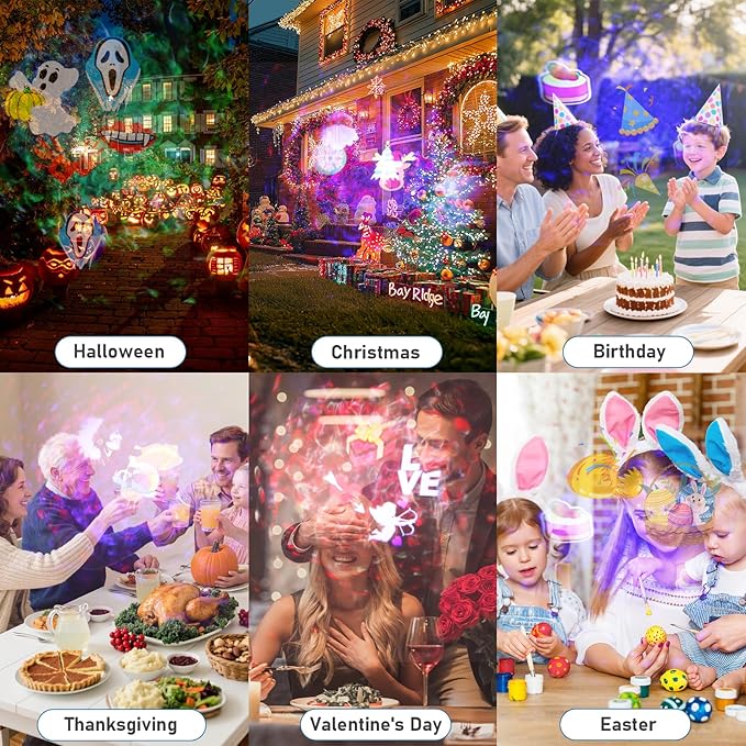 2025 Upgraded Holiday Projectors, Brighter Halloween Decorations Projector Lights, Christmas