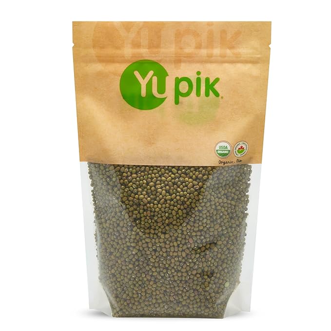 Yupik Organic Mung Beans, 2.2 lb (35.3 oz), USDA Certified, Kosher, Gluten-Free, Dried Legumes