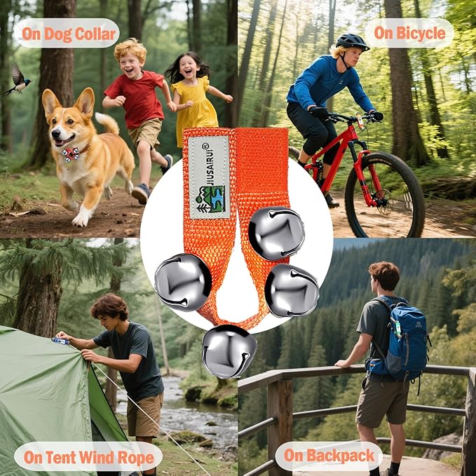 Outdoor Bear Bells for Hiking Safety: Bear Horn to Scare Bears Deterrent Devices for Dogs Biking
