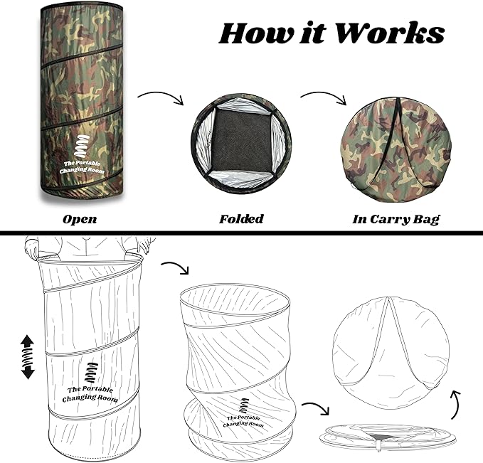 Portable Changing Room, Pop Up Pod - Privacy Tent, Dressing Room Tube or Portable Toilet Stall with