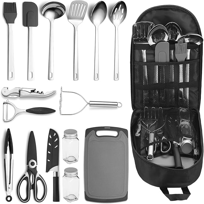 Camping Essentials Accessories Camping Gear Must Haves, Cooking Utensils Set Rv Camping Kitchen