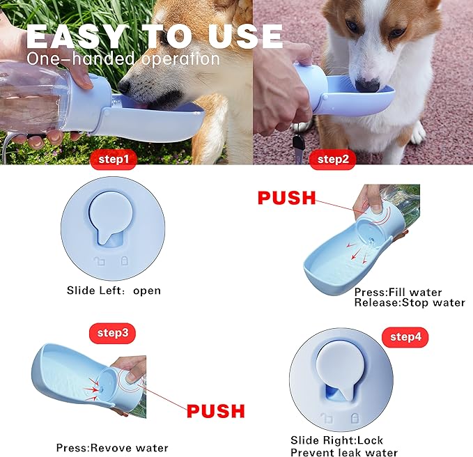 Foldable Dog Water Bottle, Portable Water Dispenser for Dog, Cat, Rabbit, Puppy and Small Animals