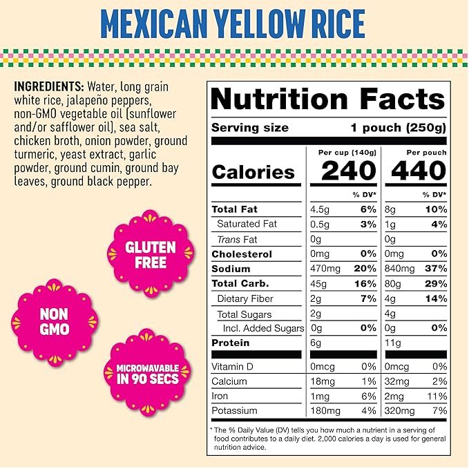 SOMOS Mexican Yellow Rice | Gluten Free, Non-GMO & Microwavable Meals Ready to Eat - Delicious
