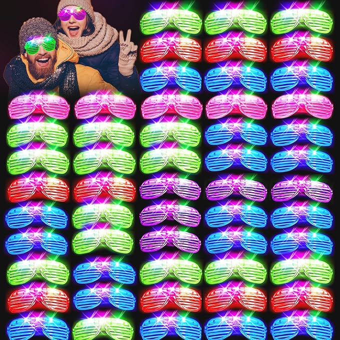 150PCS LED Glasses, Light Up Glasses, 5 Colors, 3 Light Modes, Glow in The Dark Party Supplies
