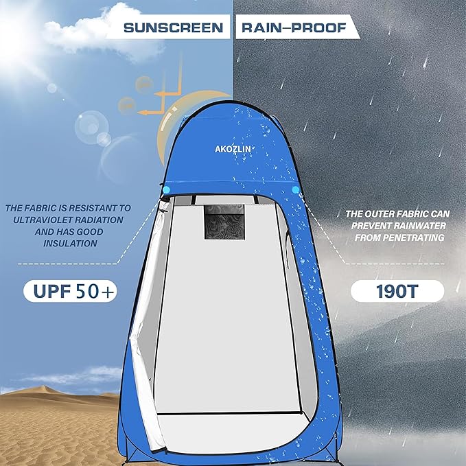 AKOZLIN Portable Pop Up Shower Tent Instant Privacy Dressing Changing Tent Outdoor Shower Room Camp