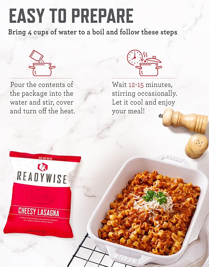 ReadyWise Emergency Food Supply - 104 Servings Variety Pack Bucket, Protein Meals, Dehydrated &