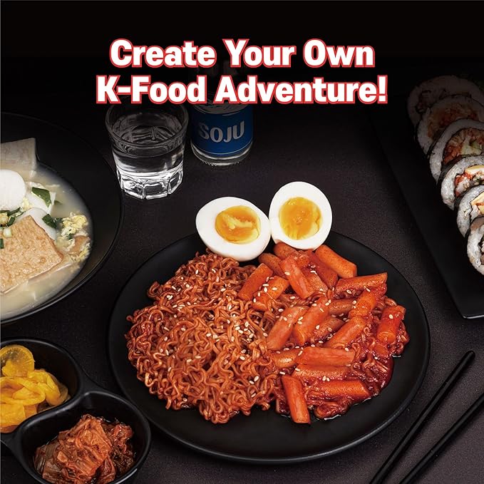 KINIKORA Premium Instant Rabokki Cup - Swicy Flavor, 2 Cups, Korean Ramen & Tteokbokki, Quick and