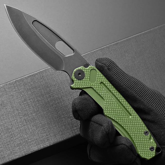 Ccanku C1136 Folding Knife D2 Steel Blade G10&Steel Handle EDC Tool Outdoor Hunting Camping Knife