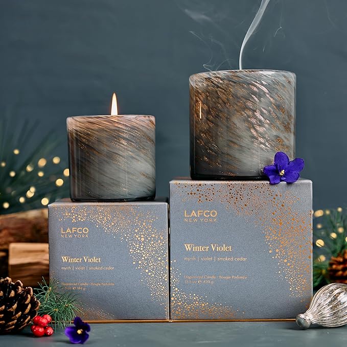 LAFCO New York 2025 Holiday Signature Candle, Winter Violet - 15.5 oz - 90-Hour Burn Time