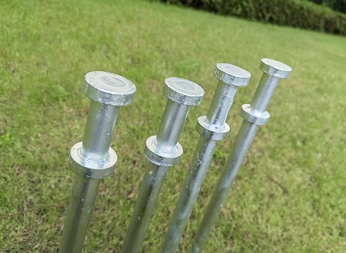 Double Head Tent Stakes - Heavy Duty 1045 Steel Heat-Treated Ground Spikes, Forged Geometric Sharp