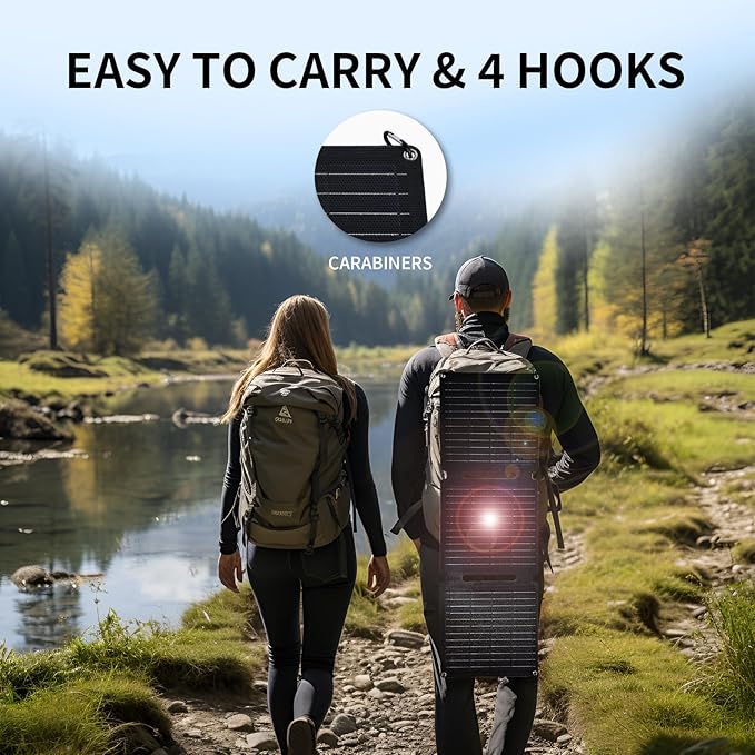30W Portable Solar Panel,Foldable Solar Panels Charger for Camping Hiking Outdoor,IP65 ETFE