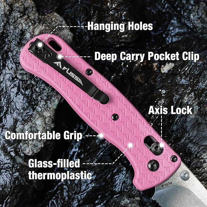 FLISSA 4.5" Folding Pocket Knife, Lightweight EDC Pocket Knife with Axis Lock, 3.2" AUS-8 Steel