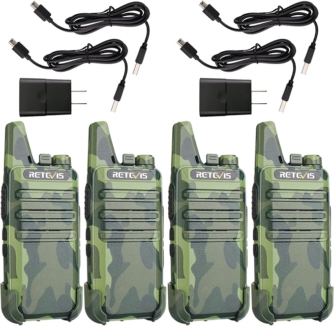 Retevis RT22 Walkie Talkies Rechargeable, Voice Activated, Emergency Alarm, Outdoor Cruise Ship ATV