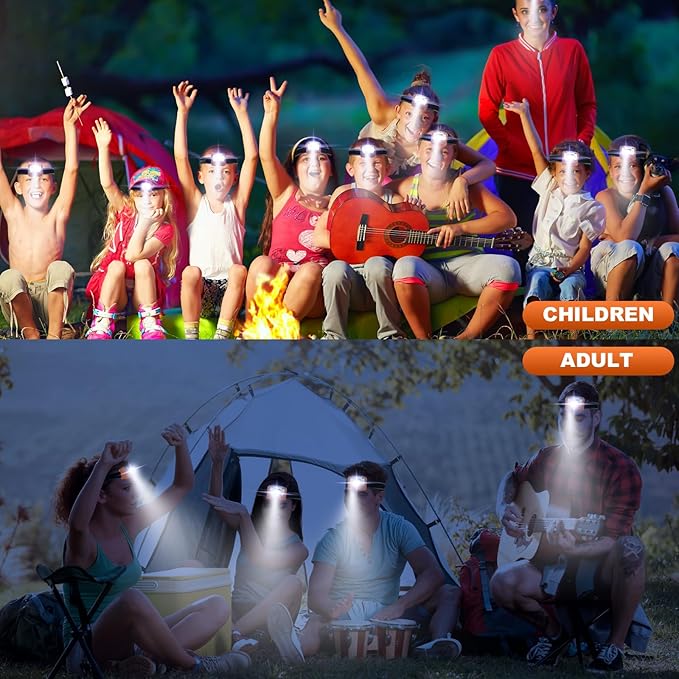 Macarrie 18 Pack LED Headlamps IPX4 Waterproof 3 Modes Headlamp Flashlight Bright Head Lights