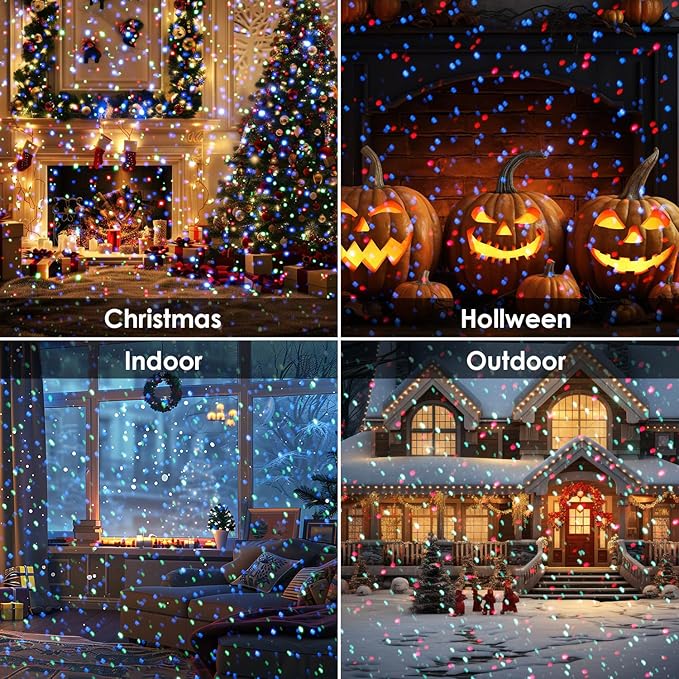 Halloween Laser Lights Outdoor, 3 Color RGB Laser Christmas Projector Lights Outdoor, Waterproof