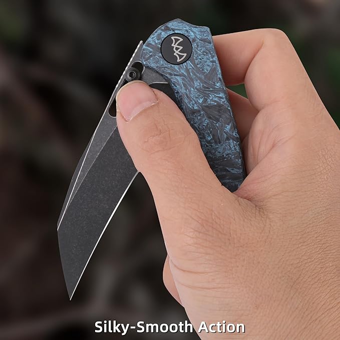 Folding Pocket Knife, 3.1" Stonewash Blade EDC Knife with Safety Liner Lock, Small Pocket Knife