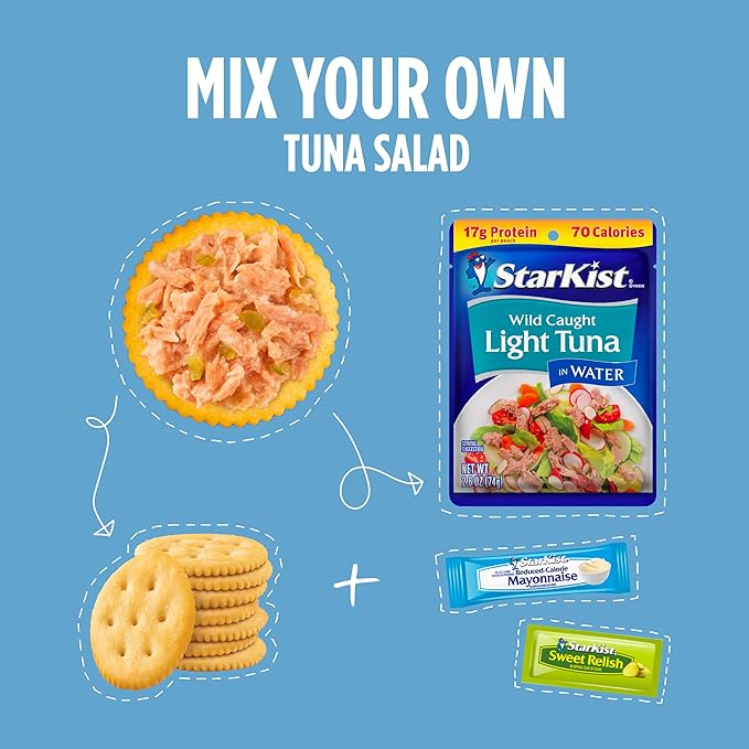 StarKist Lunch To-Go Chunk Light Mix Your Own Tuna Salad (Pouch), 4.5 Ounce Kit