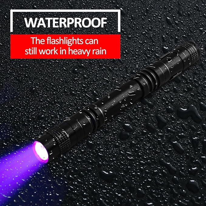 Beieverluck 10 Pack UV Black Light Flashlight Mini 395nm Pen Light with Clip LED Handheld