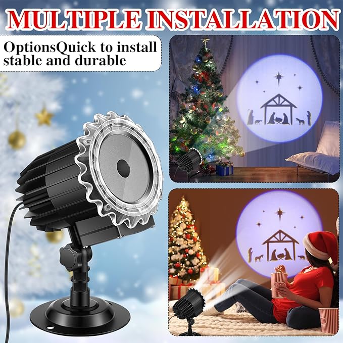 Tuanse Christmas Nativity Outdoor Projector Nativity Scene Projector Light LED Flood Light Holiday