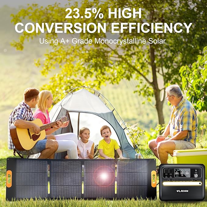200W Portable Solar Panel for Power Station Generator,200 Watt Foldable Solar Panel Charger with