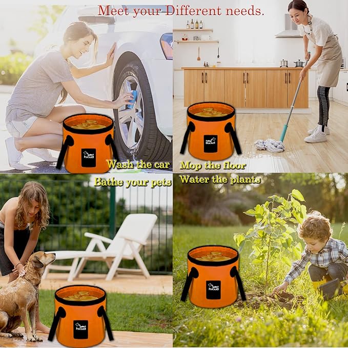 Esthesia Collapsible Bucket, 5 Gallon Portable Folding Water Container for Travelling, Camping